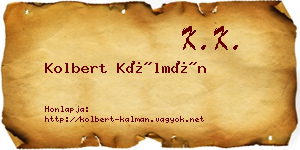 Kolbert Kálmán névjegykártya