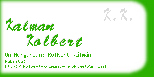 kalman kolbert business card