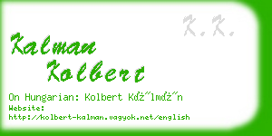 kalman kolbert business card